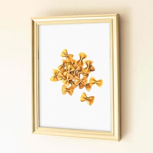 Watercolor Farfalle Bowtie Pasta Print, Kitchen Wall Decor, Food Art Illustration