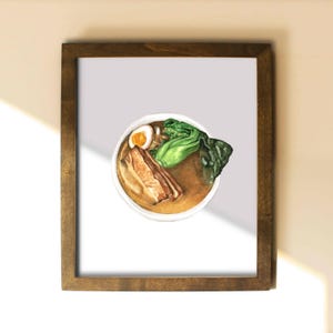 Watercolor Ramen Print, Food Art, Kitchen Wall Decor