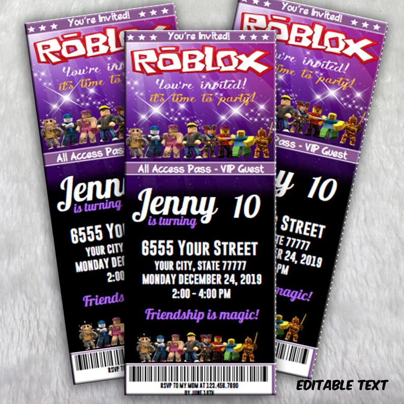 Roblox Invitations Roblox Invitation Roblox Birthday Roblox Birthday Party Roblox Theme - roblox fast links 20 free download
