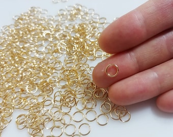 10g - 6.5mm, 20 Gauge (0.8mm), gold plated open jump rings, making jewelry link supply [ EBF0003-G 08x5]