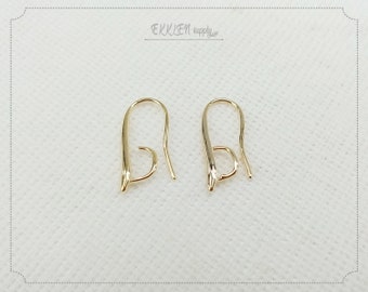 2 PCS 20 x 8 mm gold plated over brass EBF0044 - G supply for girls earring Big French Hook Earwire
