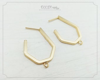 2 PCS EM0040-MG Twisted Hoop ring connector supply for girl tassel earrings necklace pendant bracelet charm 16.5 mm matte gold plated
