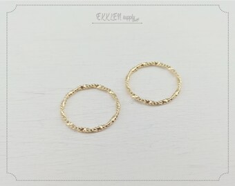 2 PCS EM0040-MG Twisted Hoop ring connector supply for girl tassel earrings necklace pendant bracelet charm 16.5 mm matte gold plated