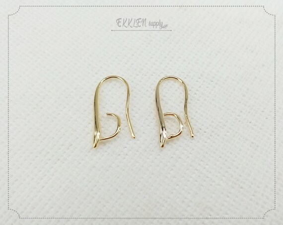 2 PCS 20 x 8 mm gold plated over brass EBF0044 - G supply for girls earring Big French Hook Earwire