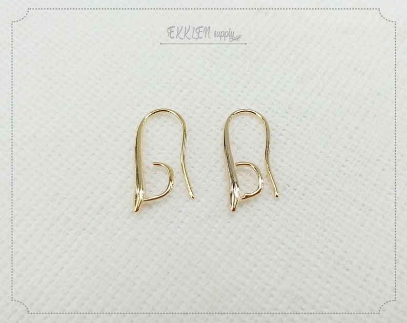 2 PCS 20 x 8 mm gold plated over brass EBF0044 - G supply for girls earring Big French Hook Earwire