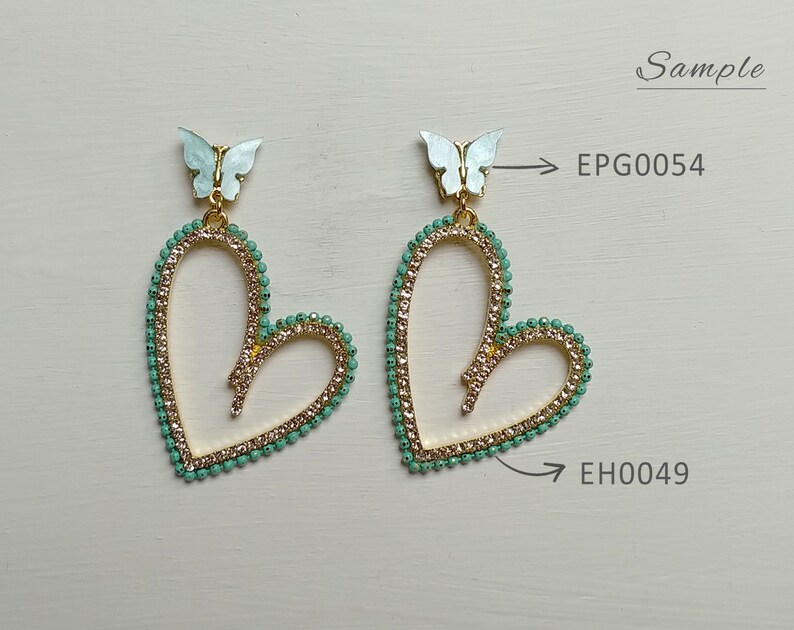 Butterfly 10mm Acrylic Pearl Butterfly Earring Stud Cellulose Acetate Earring EPG0054E-YE 2 PCS Plastic Earring Post