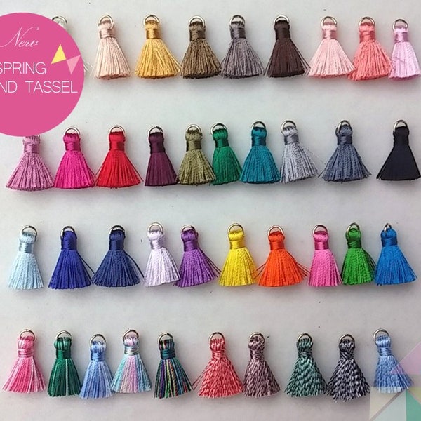 20% Wholesale 40 pcs - 0.8" Mini Art Silk Tassel Supplies in handmade diy for Jewelry necklace, earrings, craft keychain,dress [ ET0012 ]