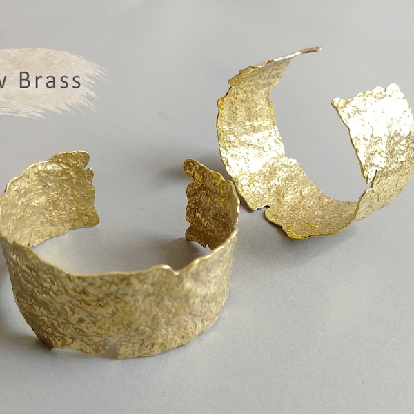 1 PC - 60 x 25 mm Raw Brass Bracelet, Raw Brass Bangle, Adjustable Bangle, Open Bangle, Brass Cuff, Vintage Bangle, Basic wide [ EB0029 ]