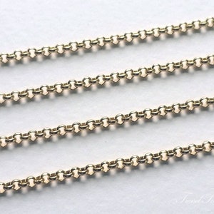 1 m - [ BL2.0 ] 2.0 Medio Rolo Cadena de Suministro, 16K Bajo Chapado en Oro para joyas DIY, cuentas, collar [ ECH0013 - G ]