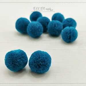 4 PCS - (No Ring) Peacock 15mm Art Cotton Ball, various color acrylic Pom Pom, ECT0002