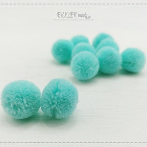 4 PCS - (No Ring) Mint 15mm Art Cotton Ball, various color acrylic Pom Pom, ECT0002