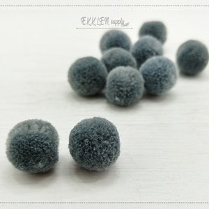 4 PCS - (No Ring) Charcoal15mm Art Cotton Ball, various color acrylic Pom Pom, ECT0002