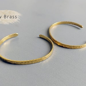 1 PC - 60 x 3 mm Raw Brass Hammered Bracelet, Raw Brass Bangle, Adjustable Bangle, Open Bangle, Brass Cuff, Vintage Bangle [ EB0009 ]