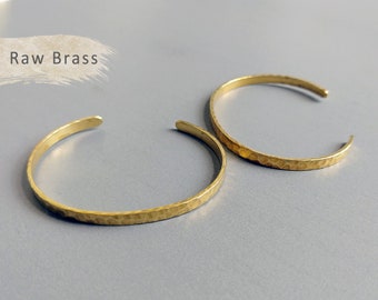 1 PC - 60 x 3 mm Raw Brass Hammered Bracelet, Raw Brass Bangle, Adjustable Bangle, Open Bangle, Brass Cuff, Vintage Bangle [ EB0009 ]