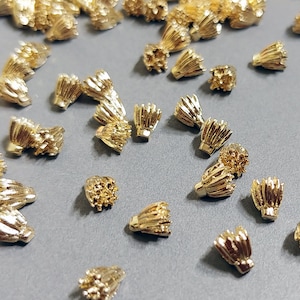 20 PCS - 4mm flower center, gold plated, pistil and stamen, earring supply, EBF0083