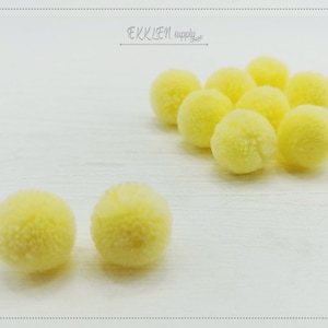 4 PCS - (No Ring) Lemon 15mm Art Cotton Ball, various color acrylic Pom Pom, ECT0002