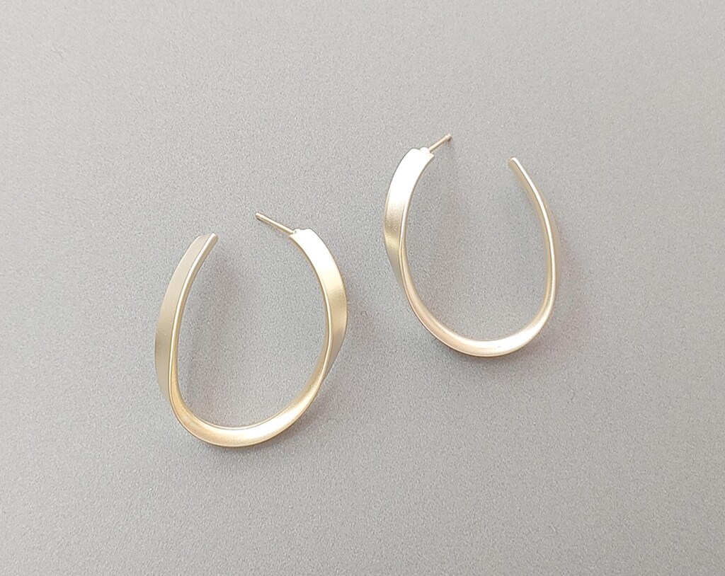 Orecchini A Goccia Minimalisti: Rame Placcato Oro 14K, Design Davanti/Dietro, Regalo Donna