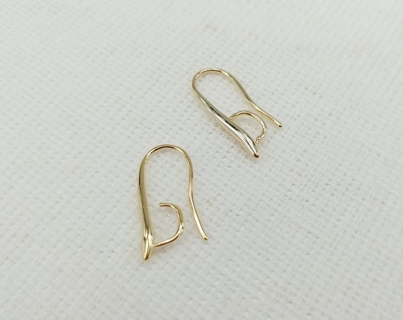2 PCS 20 x 8 mm gold plated over brass EBF0044 - G supply for girls earring Big French Hook Earwire