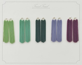 2 PIEZAS - Borla de cadena colgante de 40 mm, tema verde, dije de cadena de color simple para pendientes de borla [ ET0028-40 ]