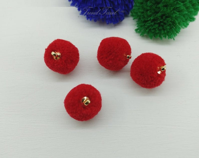 Misty Rose 15mm Mini Pom Poms Handmade Soft Tulle Small Pompoms Craft  Supply