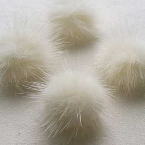 4 PCS - (kein Ring) Elfenbein, 30mm Nerz Pelzkugel, natürliche echte Pompom Versorgung [ ECT0009 - IV ]