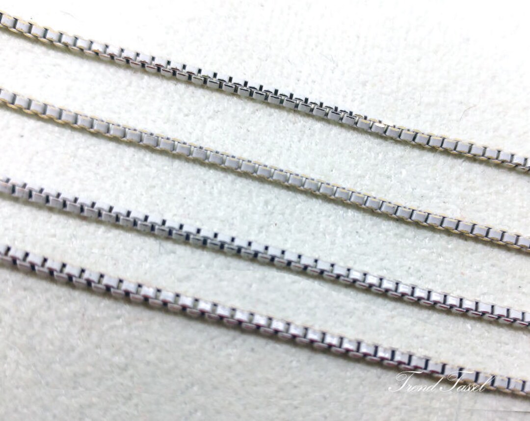 1 M - Box 1.5mm White, Square Color Chain, Shiny Diamond Cut, Flat Curb ...