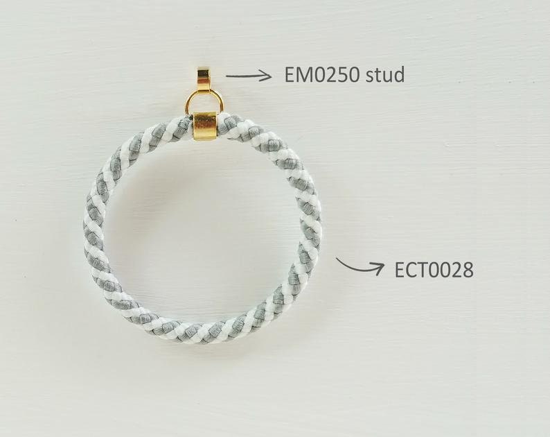 2 Pcs White Blue 40mm Rope Hoop Earring Cord Woven Etsy