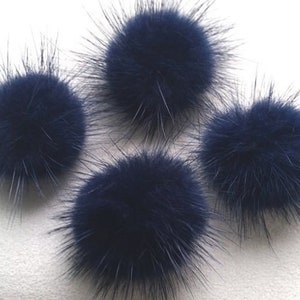 4 PCS - (kein Ring) Marineblau, 30mm Nerz Pelzkugel, natürliche echte Pompom Versorgung [ ECT0009 - NV ]