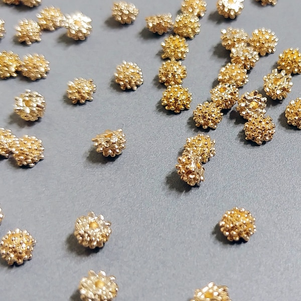 20 PCS - (flat back) 5.5mm flower center, gold plated, pistil and stamen, earring supply, EBF0082