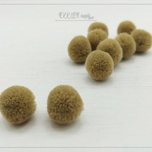 4 PCS - (No Ring) Brown Gray 15mm Art Cotton Ball, various color acrylic Pom Pom, ECT0002