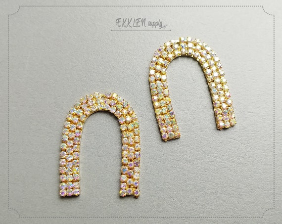 2 PCS 35mm Opal Rhinestone Drop Horse's Hoof Stones - Etsy