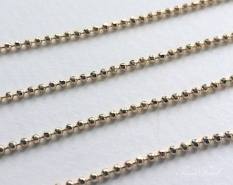 1 m - 1.5 Diamond Ball Chain Supply, 16K Gold Plated Bass for DIY jewellery, beading, necklace  [ ECH0014 - G ]