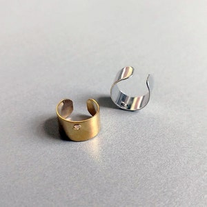 1 PC - 10mm Gold plated Brass, Simple Tube Ear Cuff with Center Hole, Cartilage Ear Cuff, dainty ear cuff, minimal ear cuff [ ST0010 ]