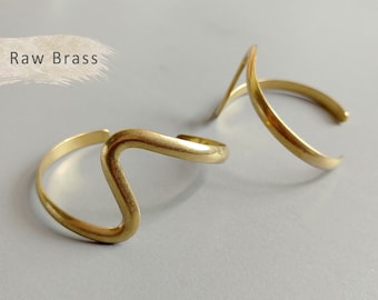 1 PC - 65 x 6 mm, Messing Armreif, Messing Armreif, verstellbarer Armreif, offener Armreif, Vintage Armreif [EB0027]