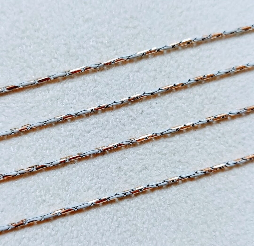 1 M - 1.2mm Gray & Gold Shiny Diamond Cut Color Chain Supply for DIY ...