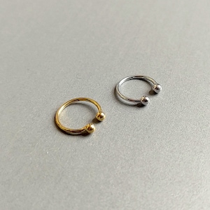 1 PC - 11 mm Gold plated Brass, Simple Dainty Ring Ear Cuff, Cartilage Ear Cuff, dainty ear cuff, minimal ear cuff [ ST0007 ]
