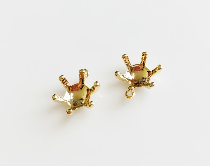 EM0247-G Flower End Cap Bowl supply for girls necklace pendant bracelet charm tassel 2 PCS 17 mm Gold plated
