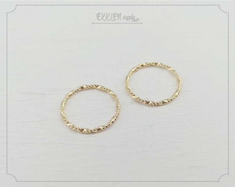 2 PCS EM0040-MG Twisted Hoop ring connector supply for girl tassel earrings necklace pendant bracelet charm 16.5 mm matte gold plated