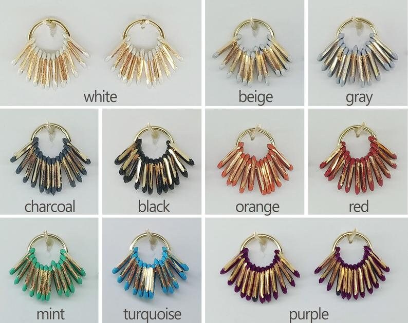 Gold Color Chain Charm for Tassel Earrings 47mm Quadruple Oval Shinny Drop Chain Tassel Mint ET0031 2 pcs
