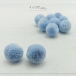 4 PCS - (No Ring) Sky 15mm Art Cotton Ball, various color acrylic Pom Pom, ECT0002