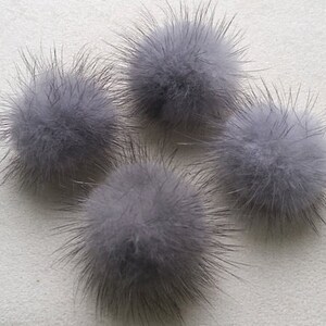 4 PCS - (kein Ring) natürliche grau, 30mm Nerz Pelzkugel, natürliche echte Pompom Versorgung [ ECT0009 - GR ]