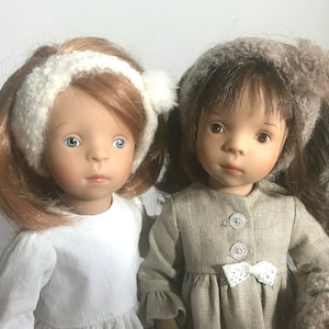 Knitted and felted wool doll&#39;s winter headband pattern - PDF
