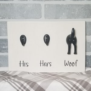 Wood dog leash holder | Double key | Dog tail shaped hook | Funny leash hanger | Dog lover gift | Farmhouse style | Home décor |Animal