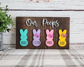 Our Peeps | Easter sign | Rustic décor | Farmhouse sign | Handmade | 3D Family sign | Table top décor