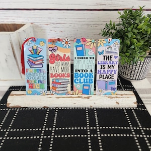 Funny Book Lover metalen bladwijzers | Scholastische boekenbeurs nostalgie | Kleurrijke kwast | Cadeau koffie en boeken | Boekenwurm-bladwijzerset | Booktok