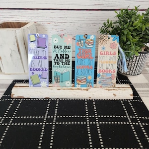 Book & Coffee Metal Bookmark | Book Lover Gift | Coffee Addict Reading Accessory | Colorful Tassel Bookmark | Bookish Gift for Her | Booktok