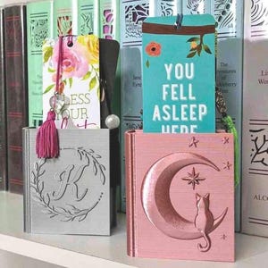 Personalized Book Shaped Bookmark Holder- Customizable Gift for Book Lovers
