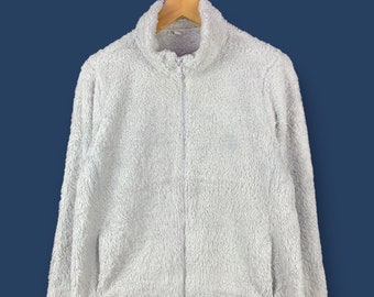 Rare!!! Uniqlo Light Gray Fleece Zipper Jacket