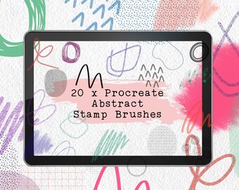 20 Procreate Abstract Stamp Brushes by AivyCreative