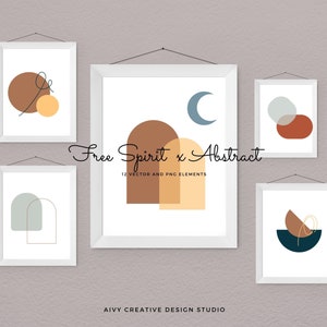 12 Vector Abstract Natural Abstract Clip Art Set